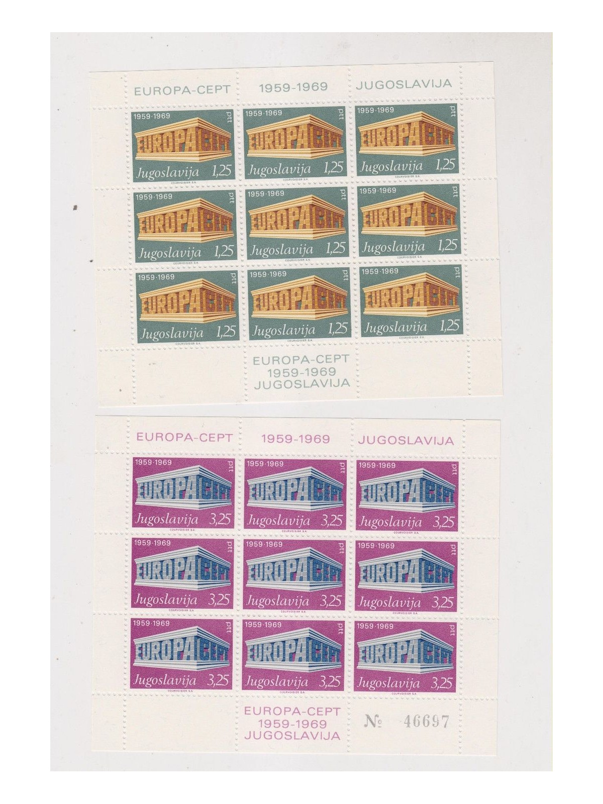 YUGOSLAVIA 1969 Europe 2 m/s MNH**