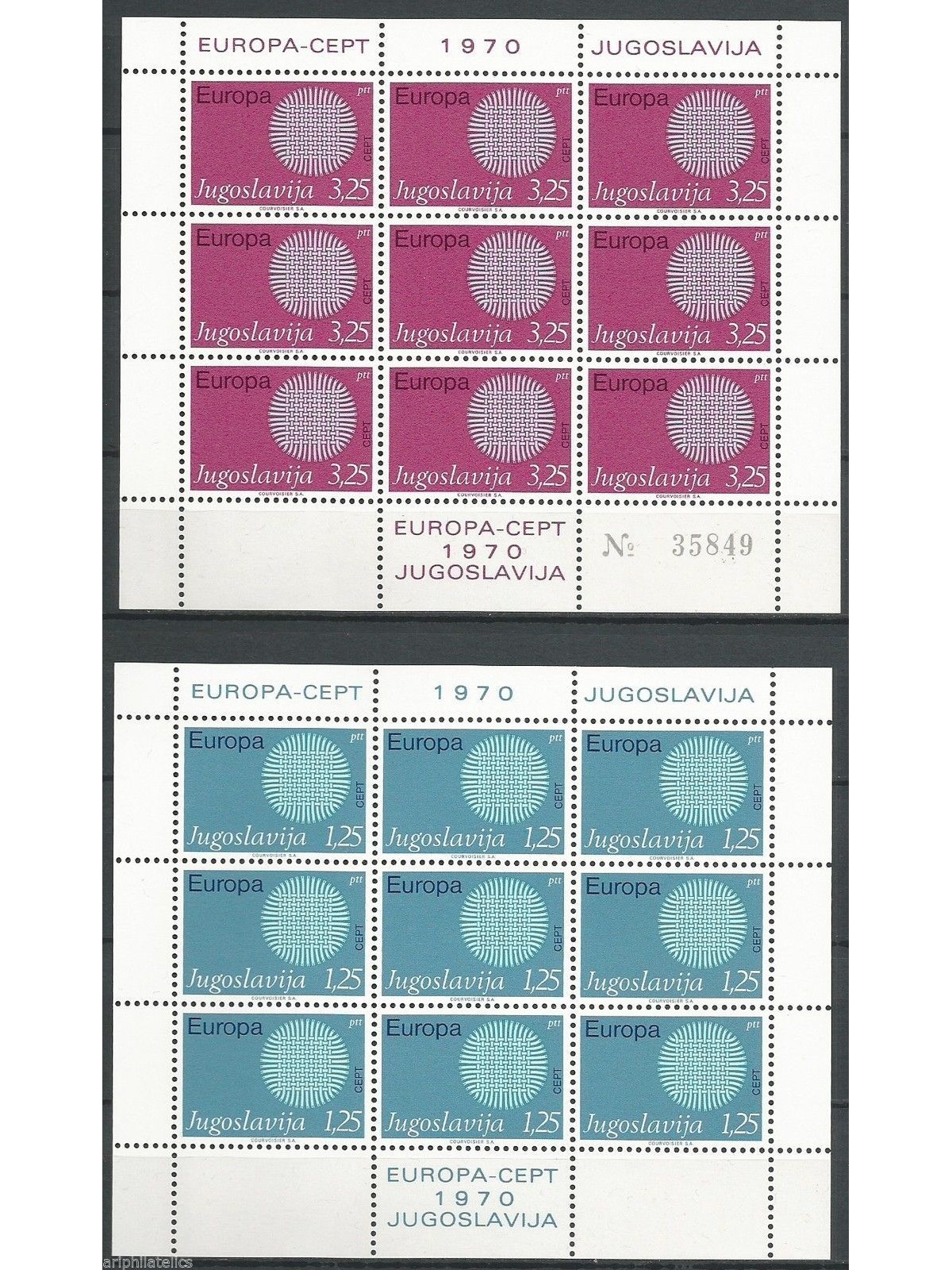 YUGOSLAVIA 1970 Europe 2 m/s MNH**