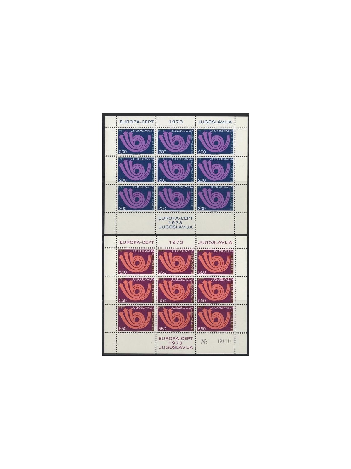YUGOSLAVIA 1973 Europe 2 m/s MNH**