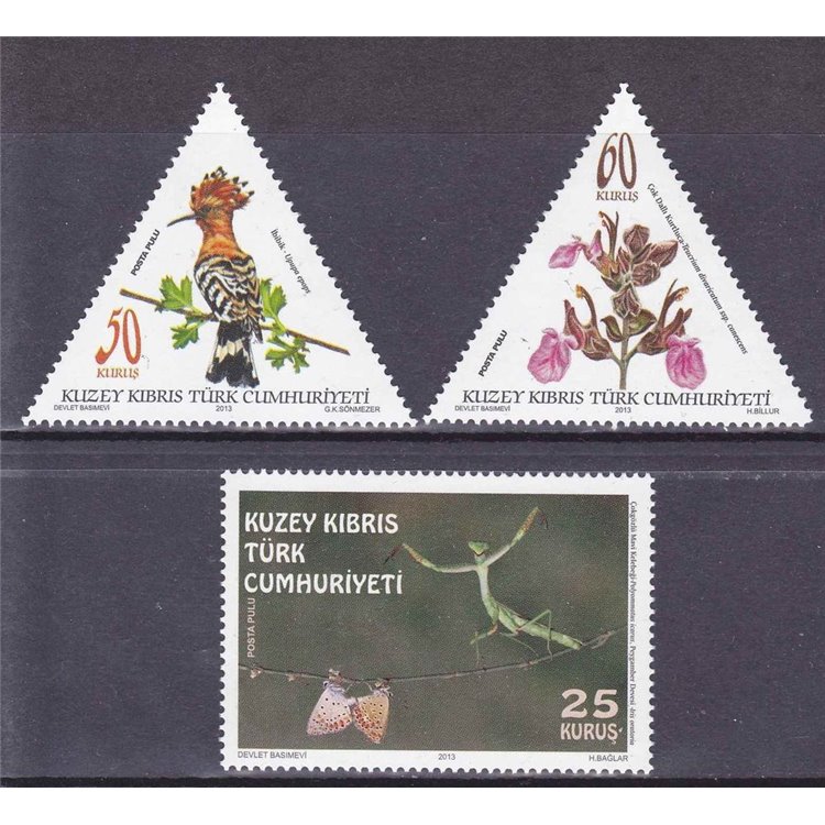 NORTHERN CYPRUS 2013 Flora and Fauna 3v MNH**