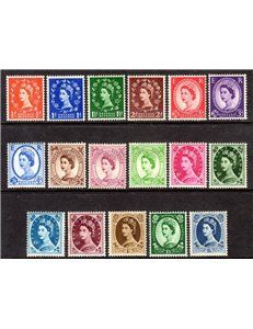 GREAT BRITAIN 1952-54 Effigy of Elizabeth II 17v MNH**