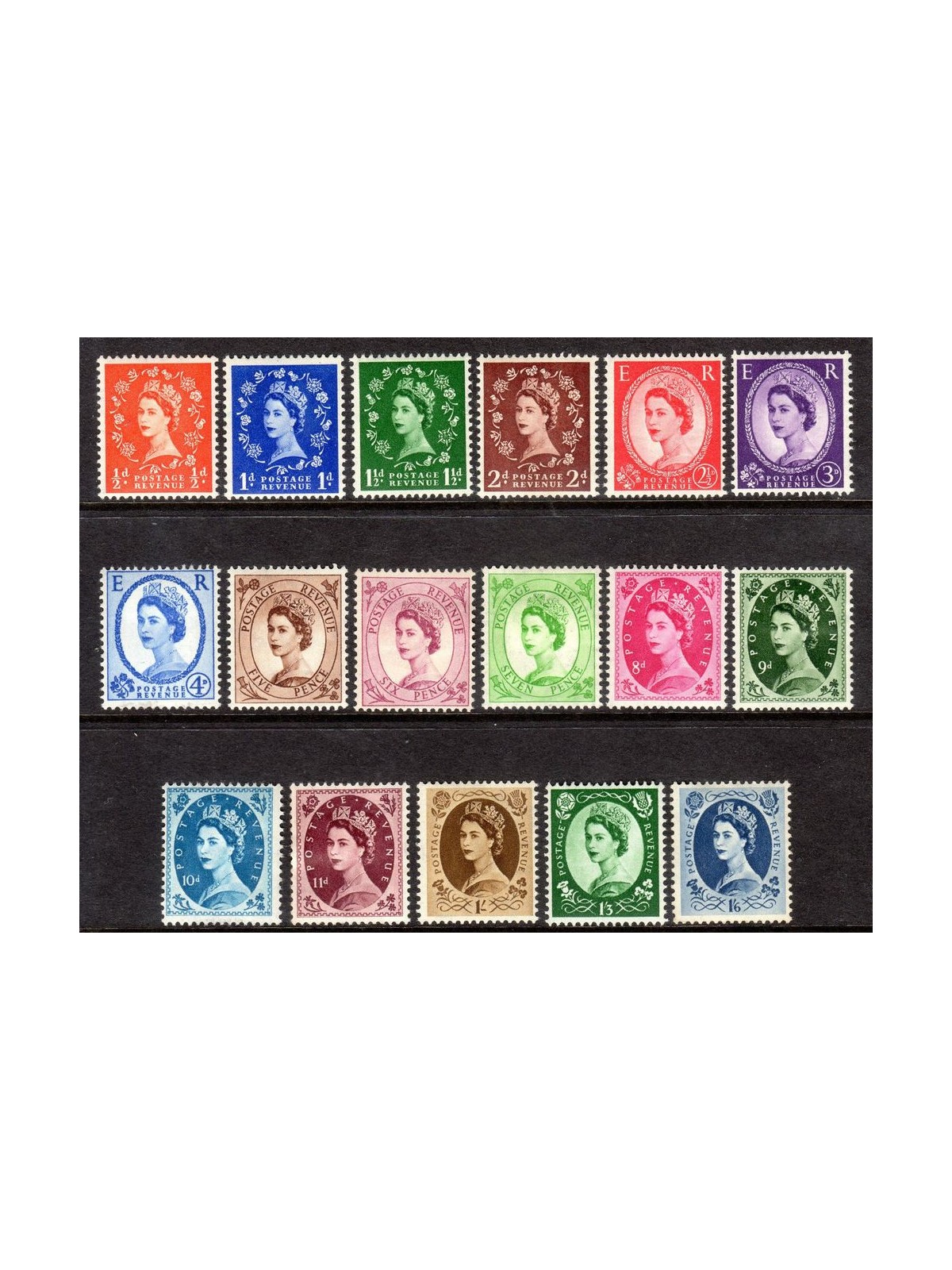 GRAN BRETAGNA 1952-54 Effigie di Elisabetta II 17v MNH**