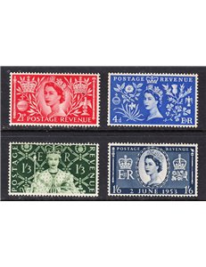 GREAT BRITAIN 1953 Coronation of Elizabeth II 4v MNH**