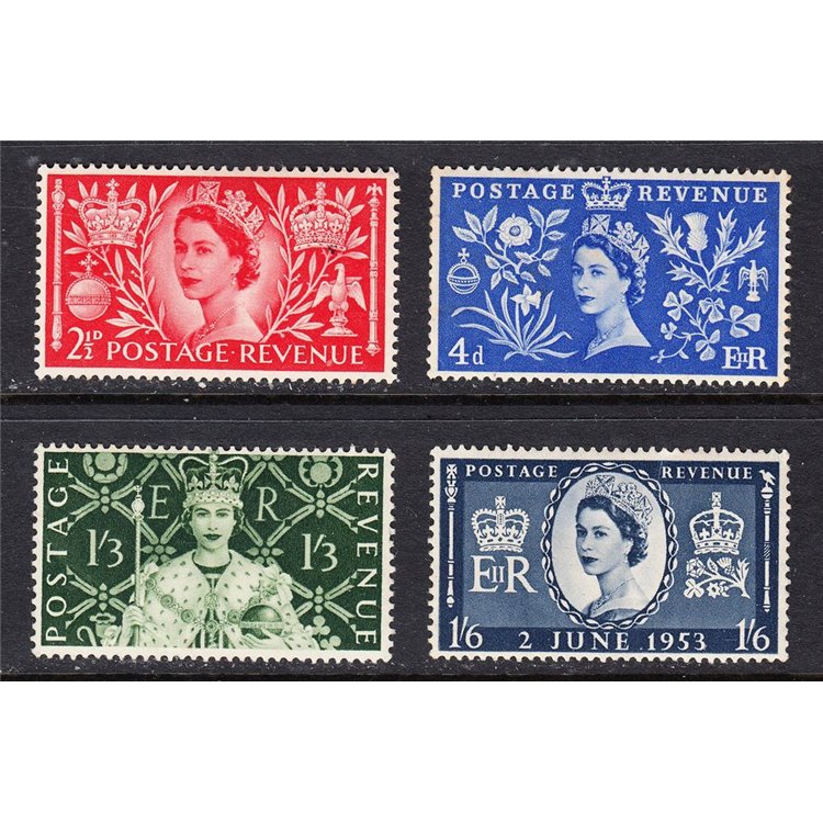 GREAT BRITAIN 1953 Coronation of Elizabeth II 4v MNH**