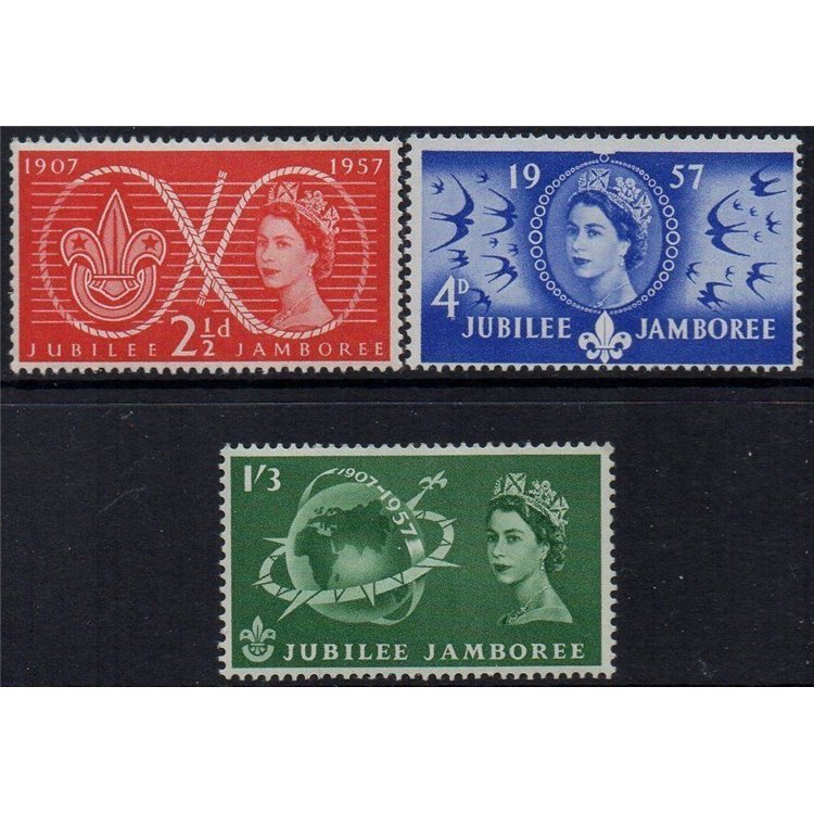 GREAT BRITAIN 1957 Lord Baden Powell 3v MNH**