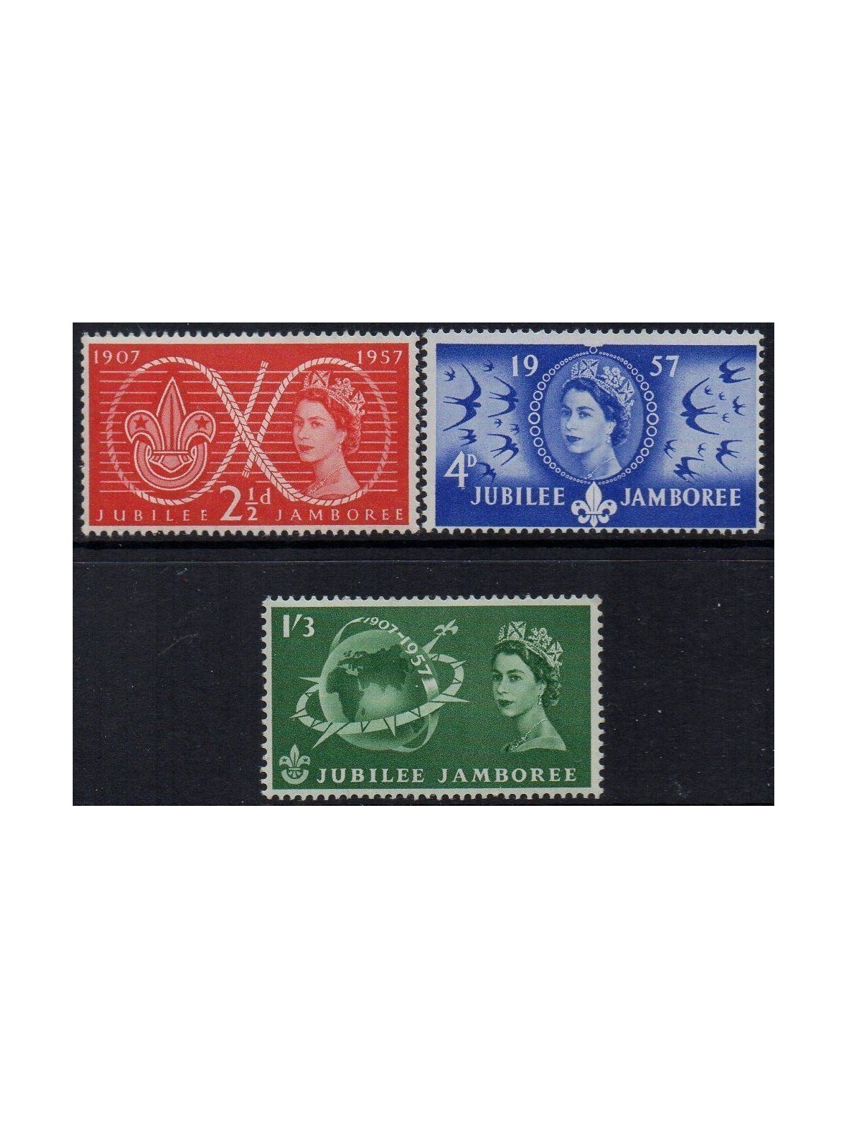 GREAT BRITAIN 1957 Lord Baden Powell 3v MNH**