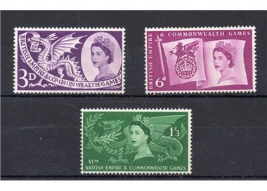 GREAT BRITAIN 1958 Commonwealth Games 3v MNH**