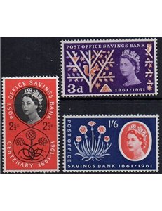 GREAT BRITAIN 1961 Postal Savings Bank 3v MNH**
