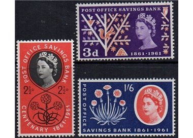 GRAN BRETAGNA 1961 Cassa di risparmio postale 3v MNH**