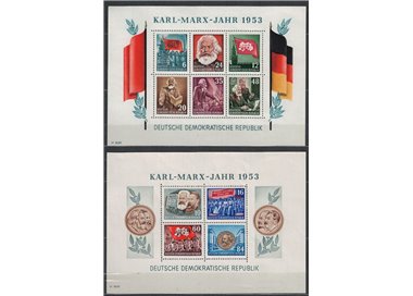 GERMANIA DDR 1953 Anno di Carlo Marx 2 BF MNH**