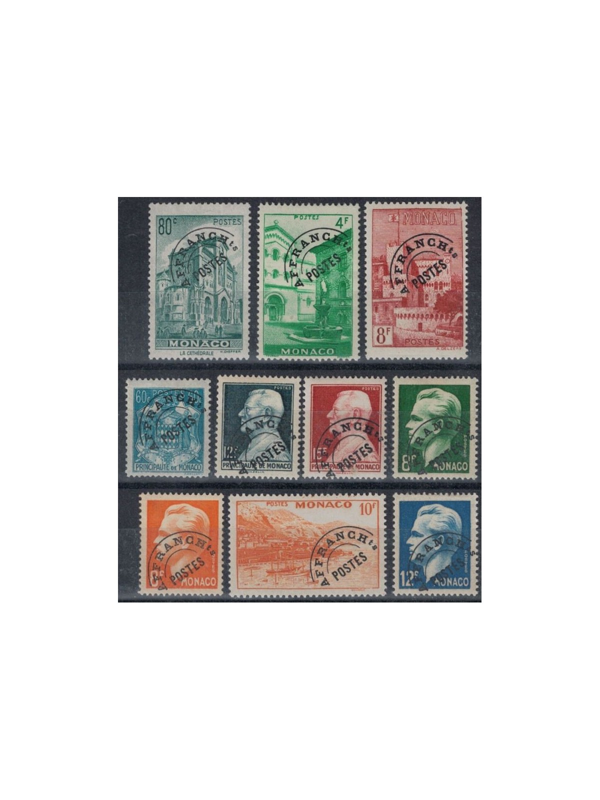 MONACO 1943-51 Preannullati 10v MNH**
