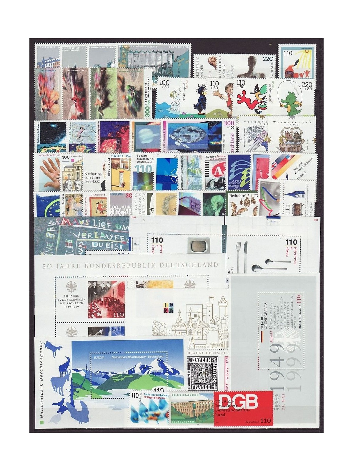 GERMANIA BRD 1999 Annata Completa 48v + 6 BF MNH**