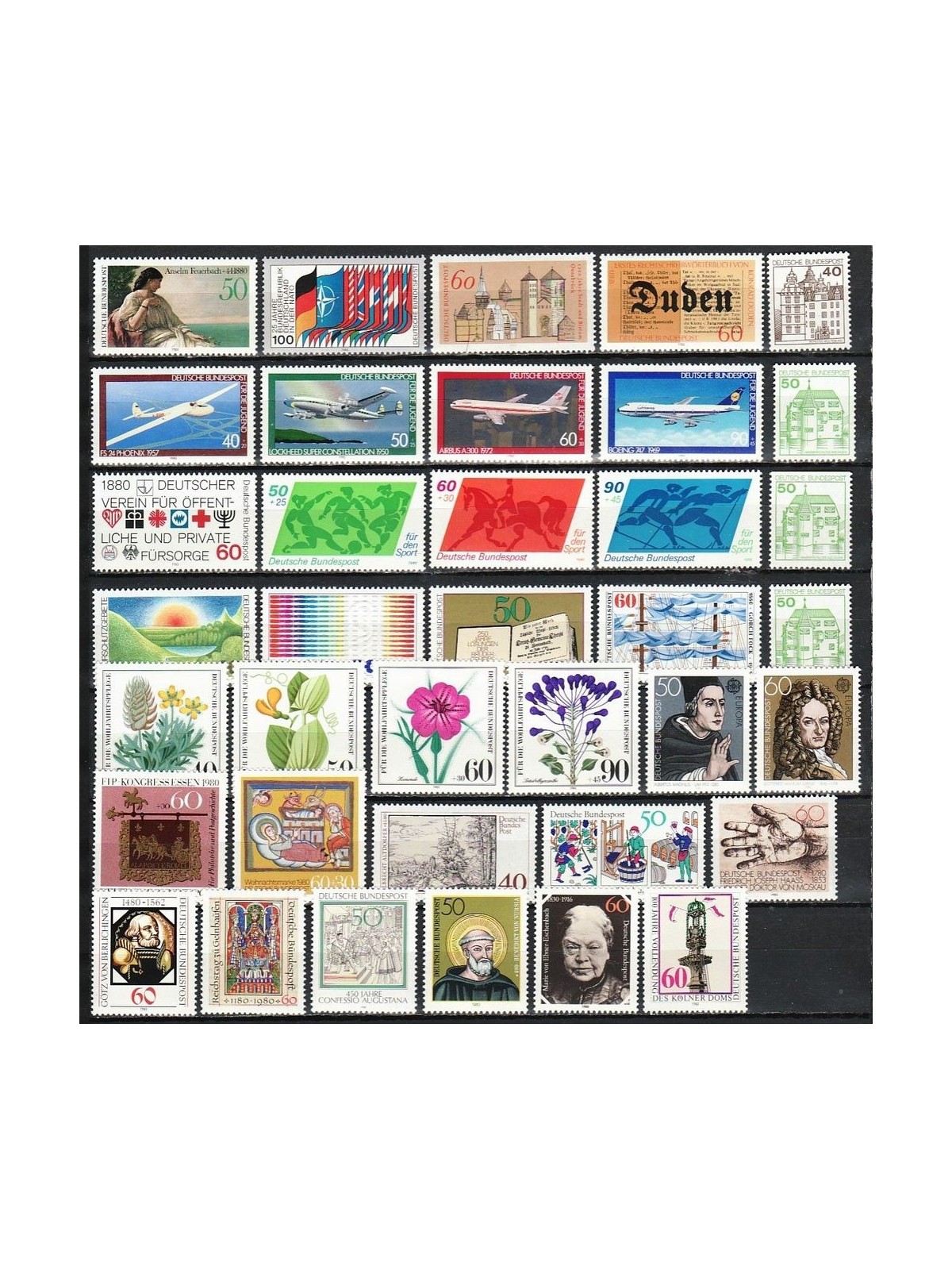 GERMANIA BRD 1980 Annata Completa 37v MNH**