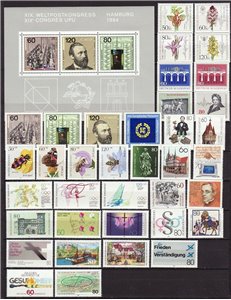 GERMANY BRD 1984 Complete Vintage 37v + 1 s/s MNH**