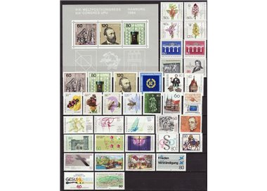 GERMANIA BRD 1984 Annata Completa 37v + 1 BF MNH**