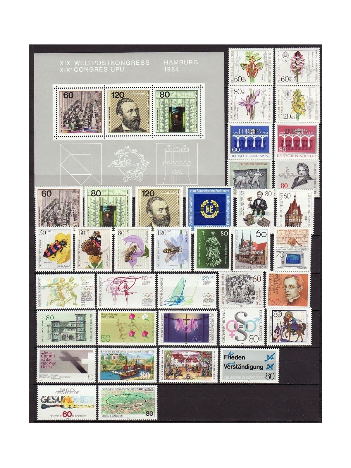 GERMANY BRD 1984 Complete Vintage 37v + 1 s/s MNH**