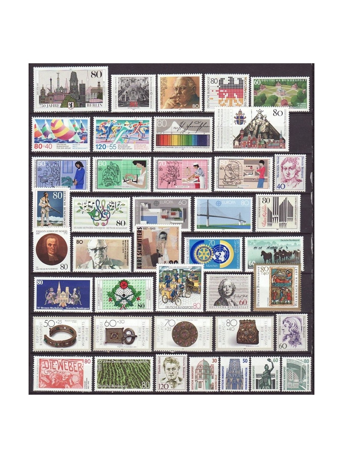 GERMANY BRD 1987 Complete Vintage 41v MNH**
