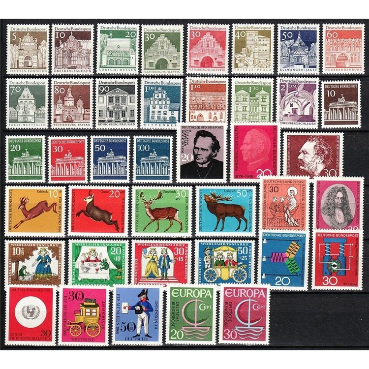 GERMANY BRD 1966 Complete Vintage 40v MNH**