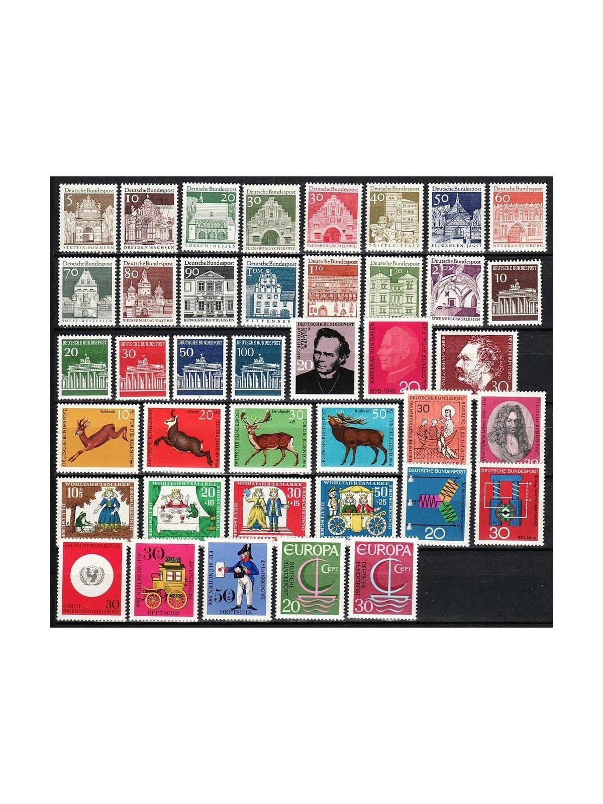 GERMANY BRD 1966 Complete Vintage 40v MNH**