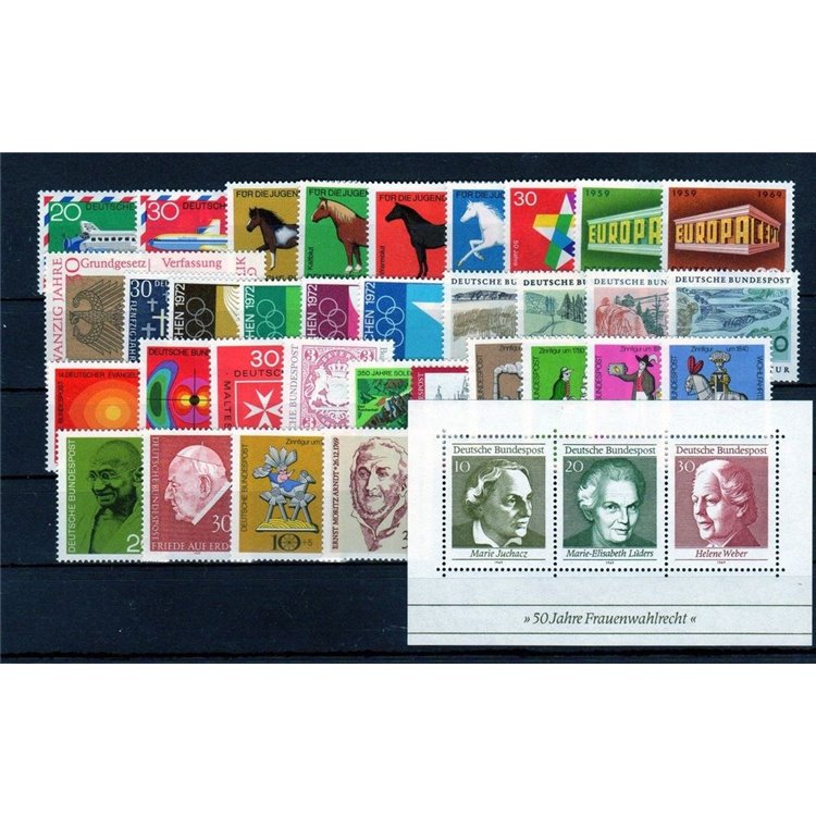 GERMANY BRD 1969 Complete Vintage 36v + 1 s/s MNH**