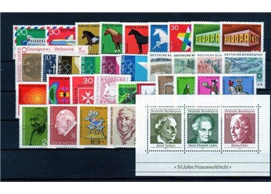 GERMANY BRD 1969 Complete Vintage 36v + 1 s/s MNH**