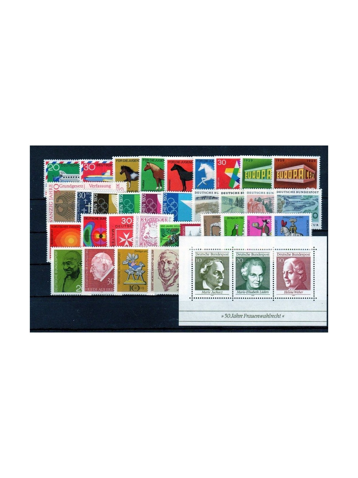 GERMANY BRD 1969 Complete Vintage 36v + 1 s/s MNH**