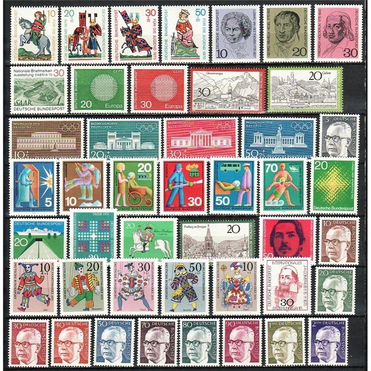 GERMANIA BRD 1970 Annata Completa 45v MNH**