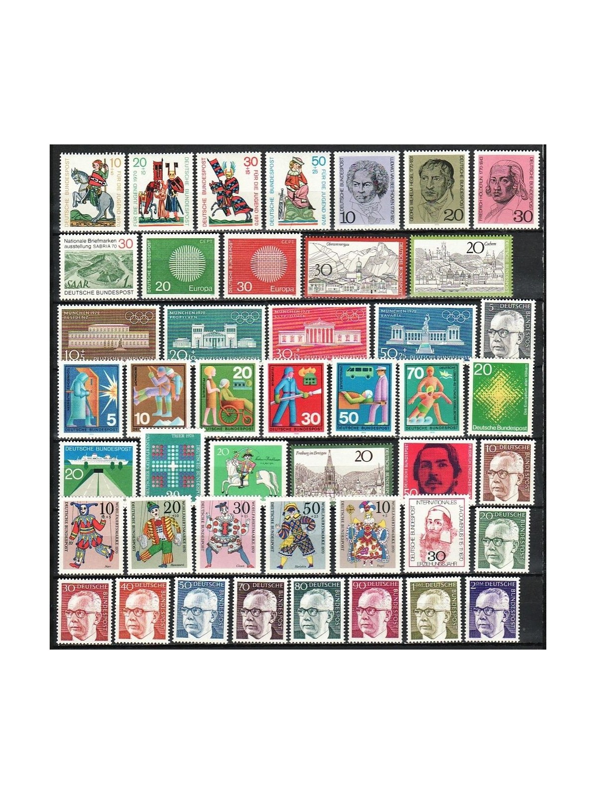 GERMANIA BRD 1970 Annata Completa 45v MNH**