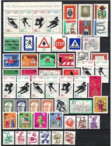 GERMANY BRD 1971 Complete Vintage 51v + 1 s/s MNH**