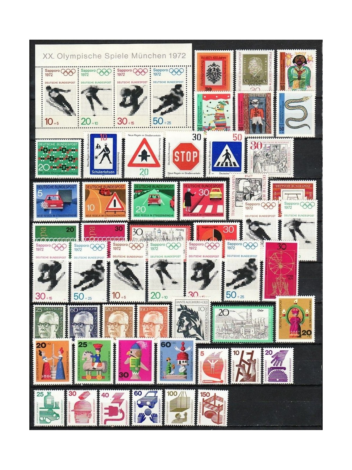 GERMANY BRD 1971 Complete Vintage 51v + 1 s/s MNH**