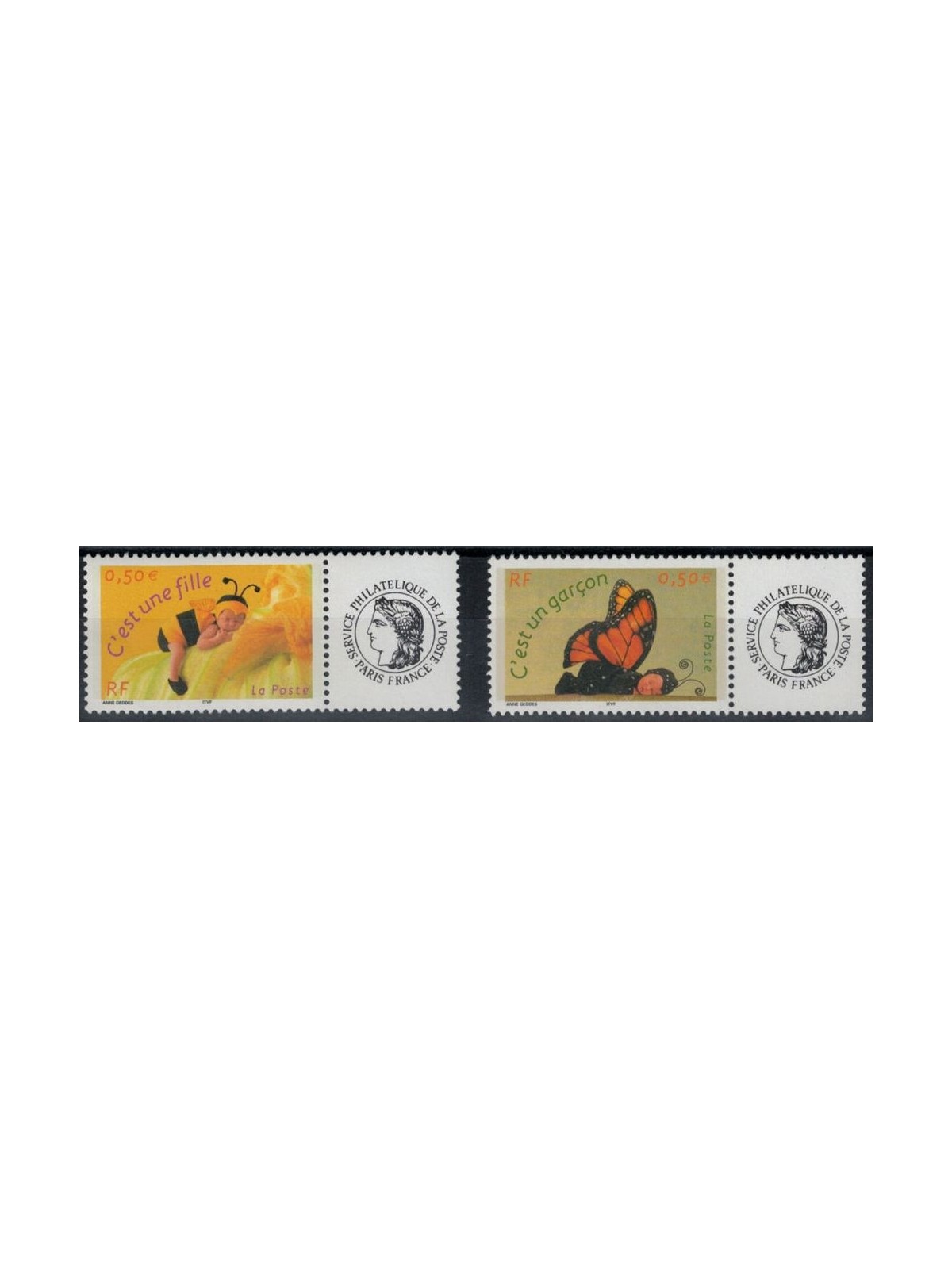 FRANCE 2004 Greeting stamps (male and female) 2v MNH**