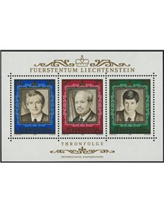 LIECHTENSTEIN 1988 Principe Francesco Giuseppe II BF MNH**