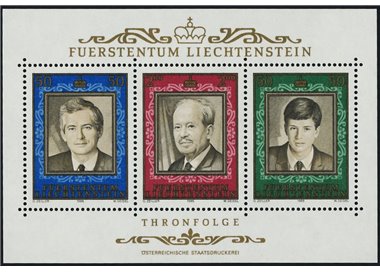LIECHTENSTEIN 1988 Principe Francesco Giuseppe II BF MNH**
