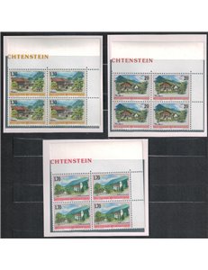 LIECHTENSTEIN 1997 Villaggi (in quartina) 3v MNH**