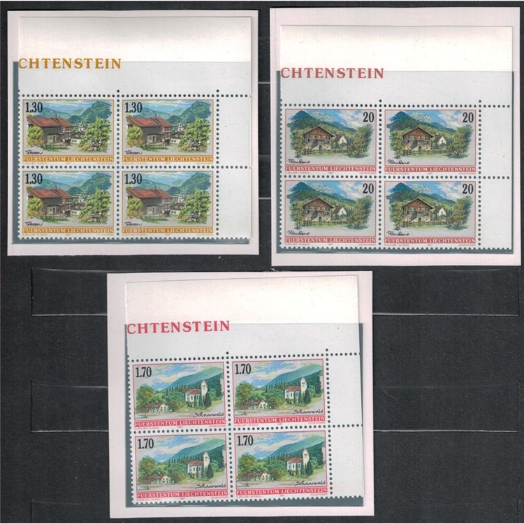 LIECHTENSTEIN 1997 Villages (in block of four) 3v MNH**