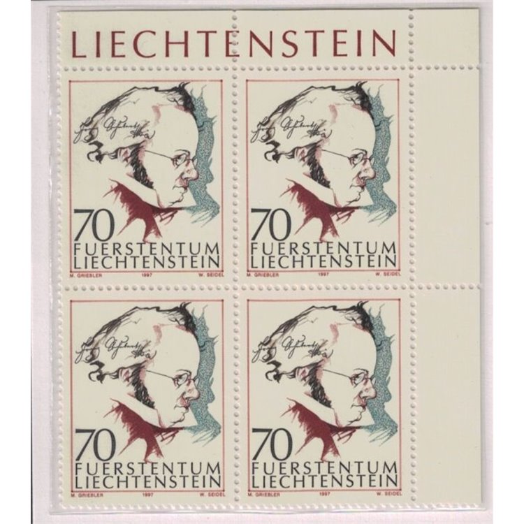 LIECHTENSTEIN 1997 Franz Schubert (in quartina) MNH**