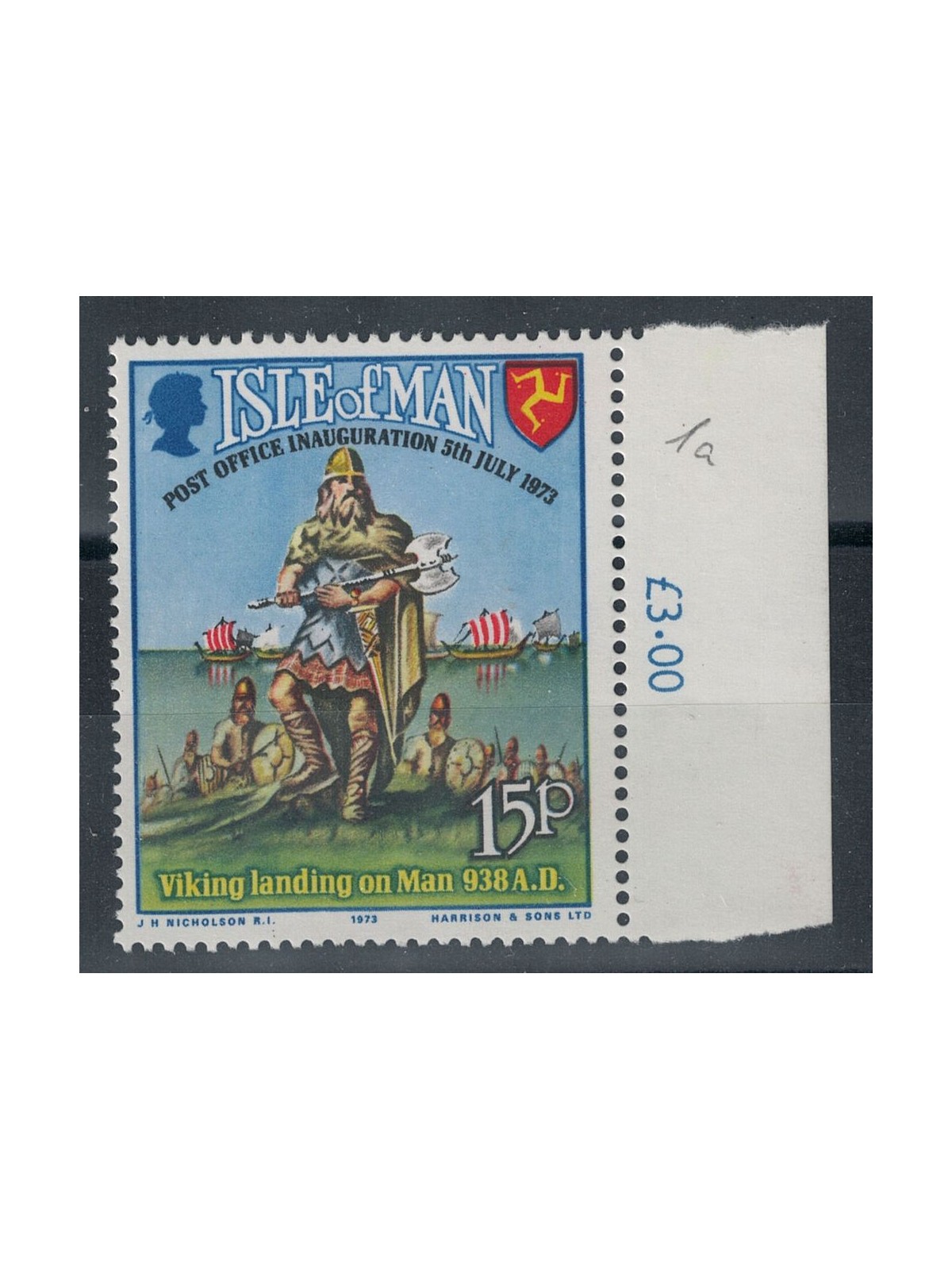MAN 1973 Postal Independence (white card) MNH**