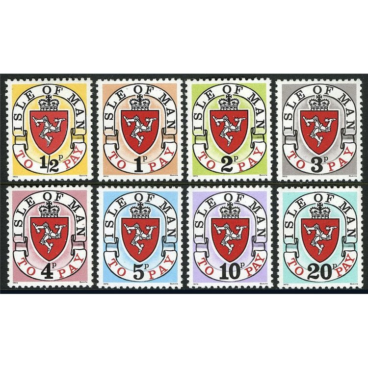 MAN 1973 Postage Due (1st printing) 8v MNH**