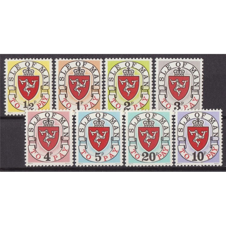 MAN 1973 Postage Due (2nd printing) 8v MNH**