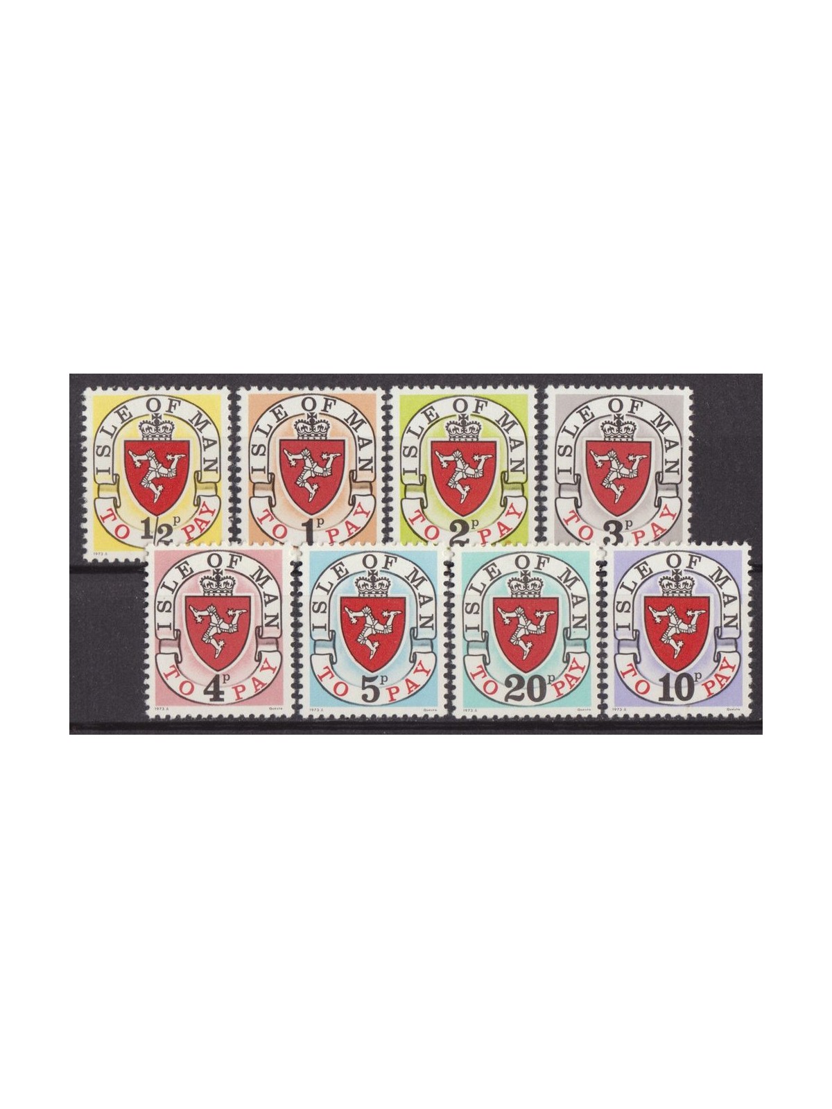 MAN 1973 Postage Due (2nd printing) 8v MNH**