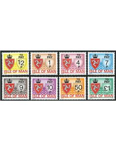 MAN 1975 Postage Due 8v MNH**
