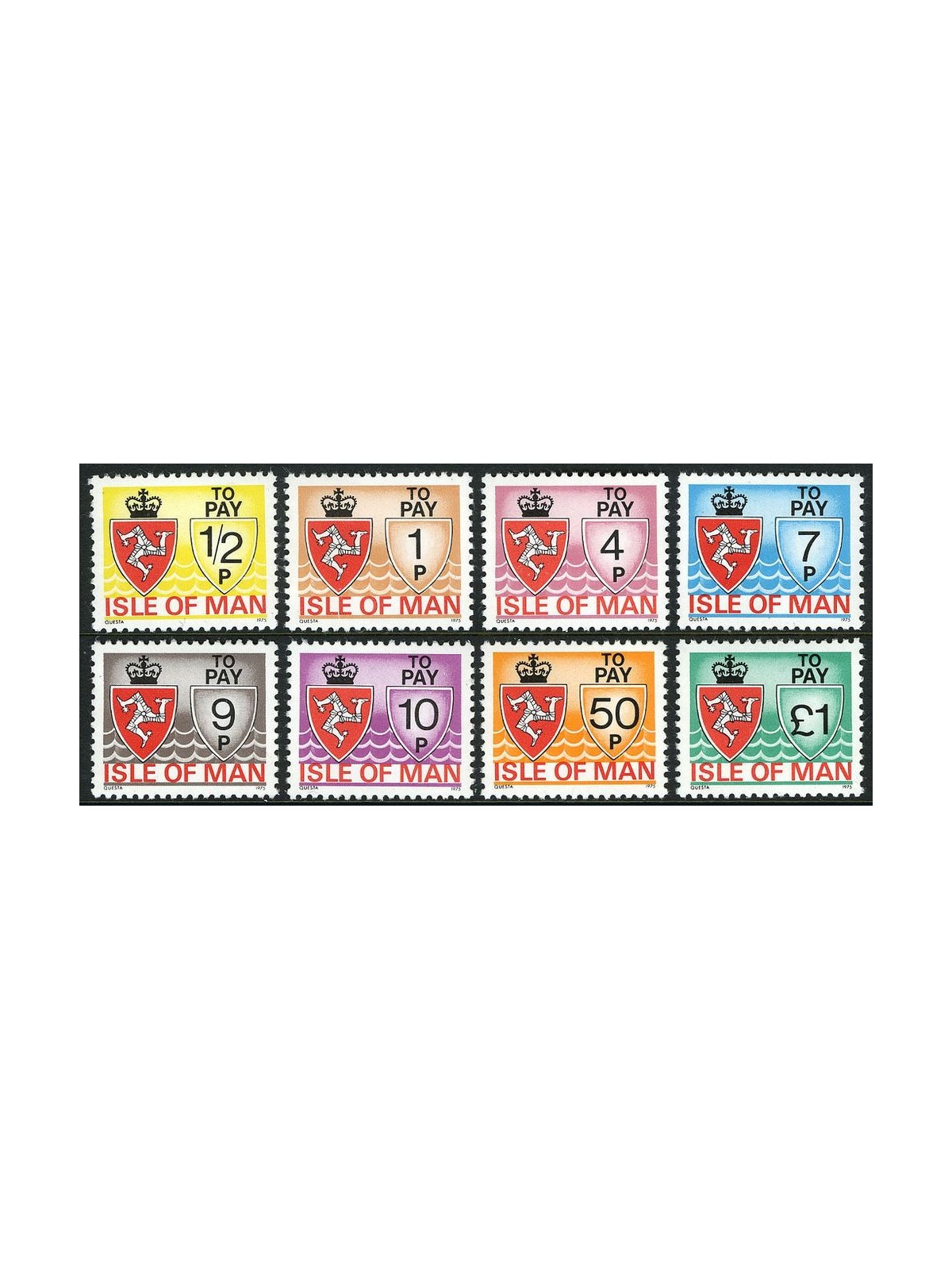 MAN 1975 Postage Due 8v MNH**