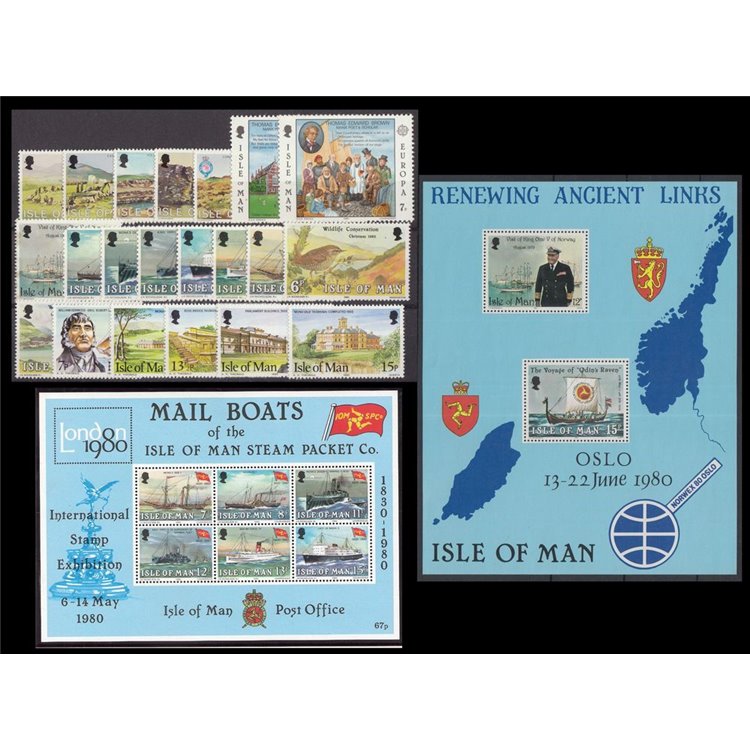MAN 1980 Complete Vintage 21v + 2 s/s MNH**