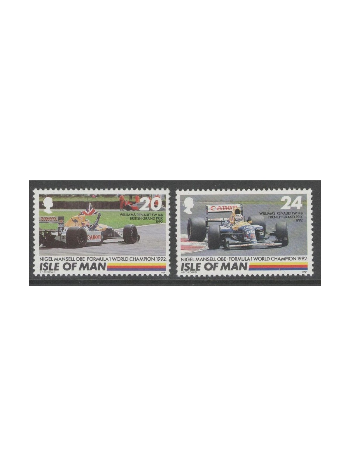 MAN 1992 Nigel Mansell 2v MNH**