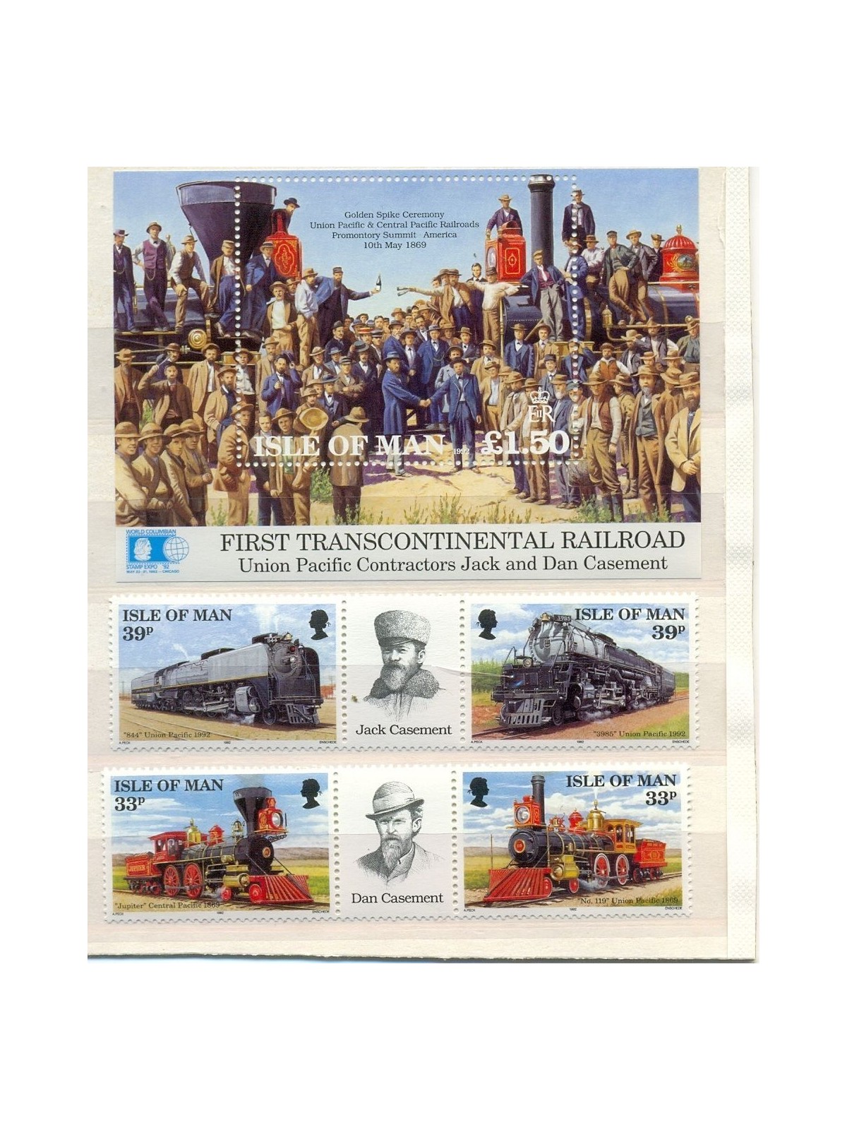 MAN 1992 Trans continental railway 4v + 1 BF MNH**