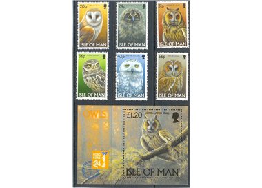 MAN 1997 Gufi - Owls 6v + 1 s/s MNH**