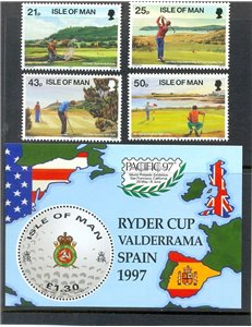 MAN 1997 Ryder cup, golf sport 4v + 1 s/s MNH**