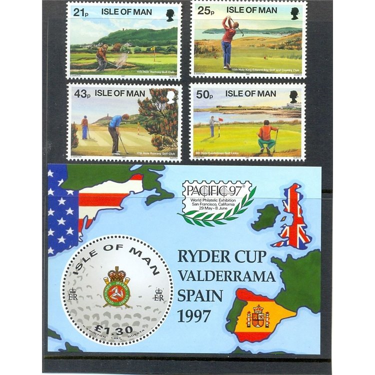 MAN 1997 Ryder cup, golf sport 4v + 1 s/s MNH**