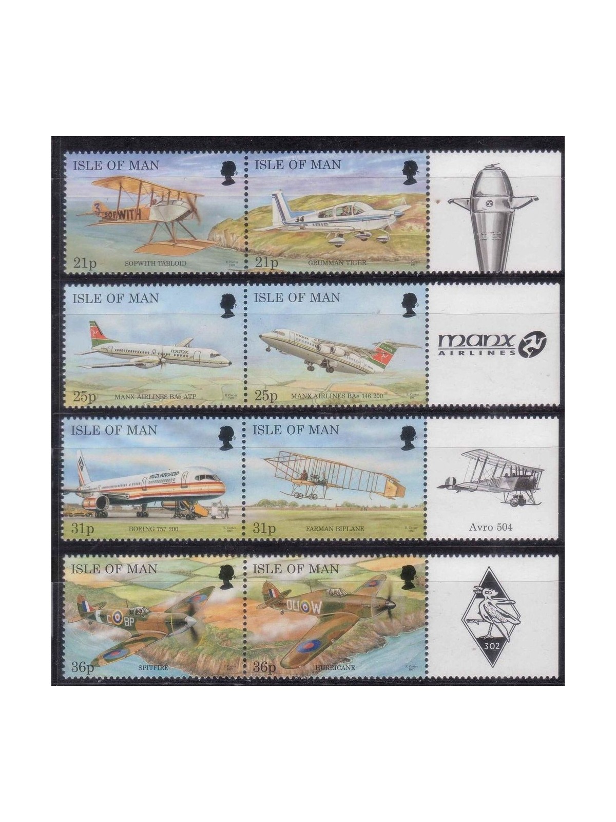 MAN 1997 Aircraft - Aeroplanes 8v MNH**