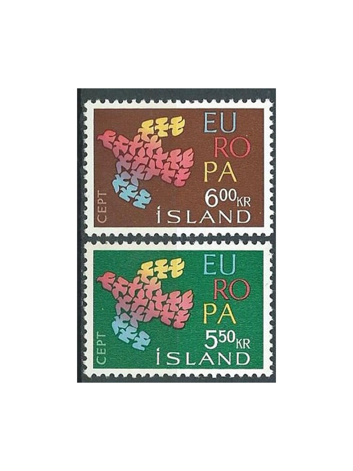 ISLANDA 1961 Europa 2v MNH**